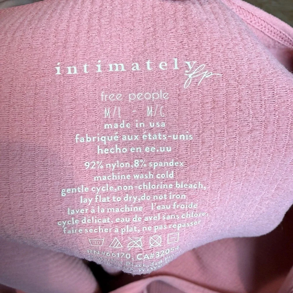 Free People NWT Meg Ribbed Bodysuit Pink Brandied Apricot Size‎ S/M